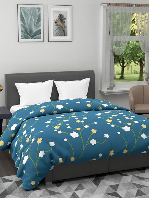 austin all-weather ac double comforter [150gsm micro-silk filling & soft-touch fabric] -1pc set- (rumba) rumba-blue/gold - 17500082 - Very Small Image - 1