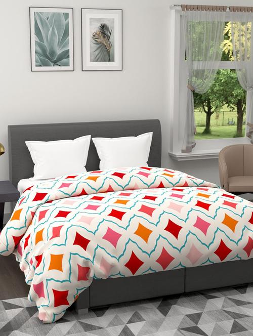 austin all-weather ac double comforter [150gsm micro-silk filling & soft-touch fabric] -1pc set- (rumba) rumba-beige/red - 17500083 - Very Small Image - 1