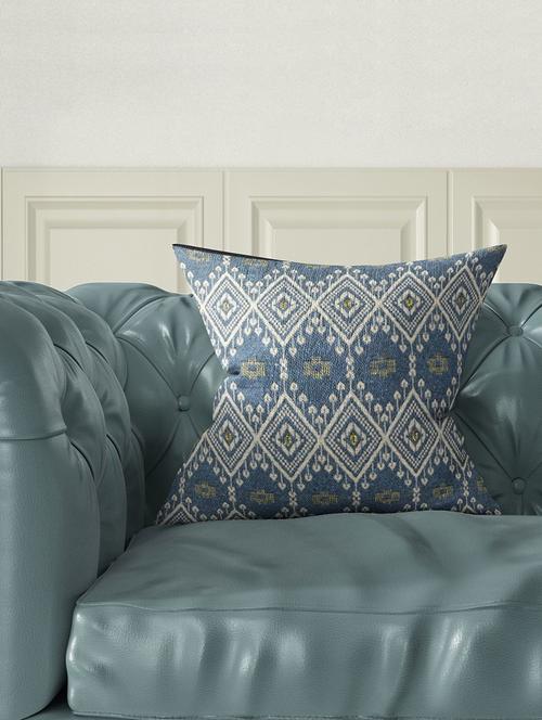 bianca tweed handloom luxury cushion cover with rich-tuxture [zipper closing on back] -1pc set- handmade-grey/gold - 17500239 - Very Small Image - 1