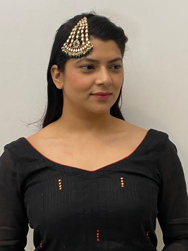 green color kundan pasa  - 17500598 - Very Small Image - 1