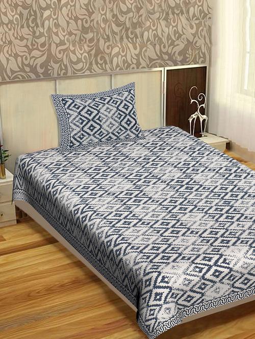 indhome life 100% cotton multicolor jaipuri printed  single bedsheet(60 x 90 inches) with one pillow covers(17 x 27 inches) - 17500606 - Very Small Image - 1