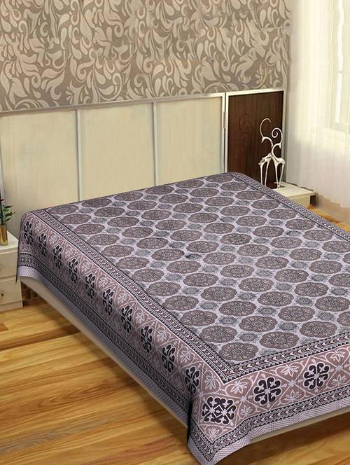 indhome life classic 100% cotton 200 tc jaipuri print single  bedsheet(60 x 90 inches) - 17500613 - Very Small Image - 1
