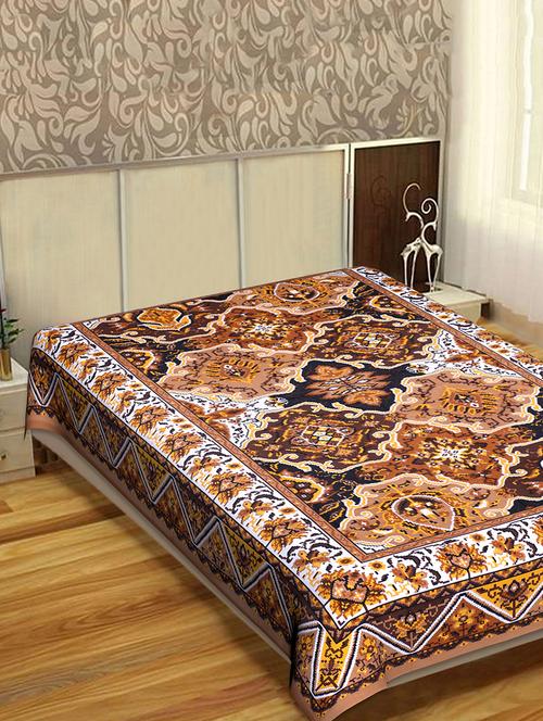 indhome life classic 100% cotton 144 tc jaipuri print single  bedsheet(60 x 90 inches) - 17500617 - Very Small Image - 1