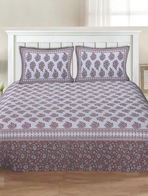 indhome life 100% cotton multicolor 3d printed king size double bedsheet(90 x 108 inches) with two pillow covers(17 x 27 inches) - 17500651 - Very Small Image - 1