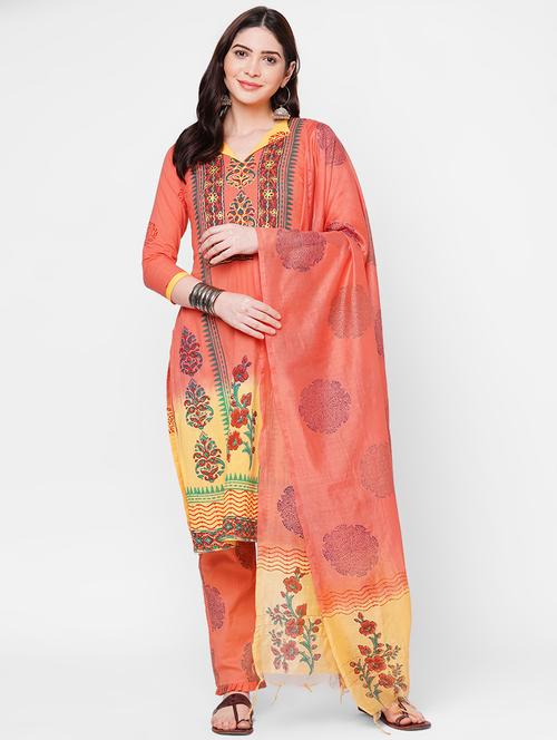 printed unstitched suit - 17501260 - Very Small Image - 1