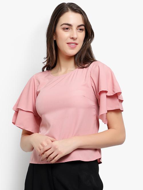 pink crepe regular top - 17501769 - Very Small Image - 1