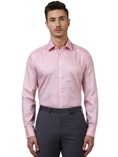 pink self design formal shirt  - 17502221 - Very Small Image - 1