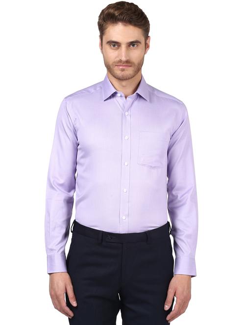 lavender solid formal shirt  - 17502228 - Very Small Image - 1