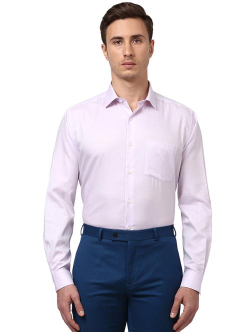 lavender self design formal shirt  - 17502235 - Very Small Image - 1