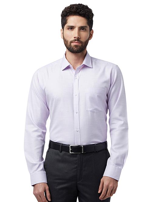 lavender self design formal shirt  - 17502409 - Very Small Image - 1