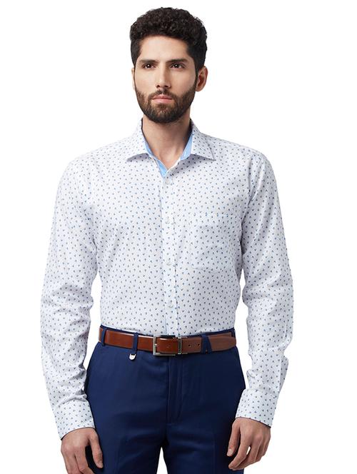 white printed formal shirt - 17502493 - Very Small Image - 1