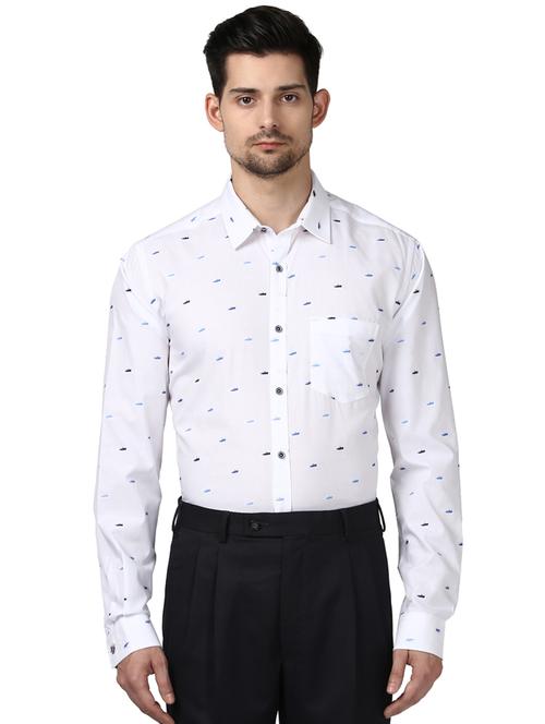 white printed formal shirt - 17502512 - Very Small Image - 1