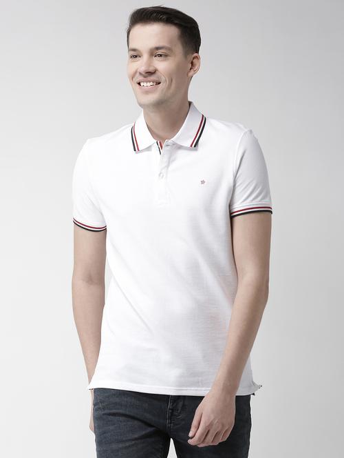 white solid polo t-shirt  - 17502565 - Very Small Image - 1