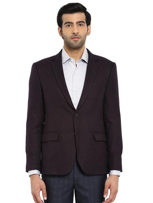 purple textured formal blazer - 17502739 - Very Small Image - 1
