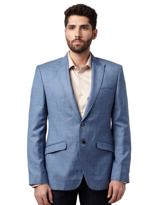 blue checkered formal blazer - 17502753 - Very Small Image - 1