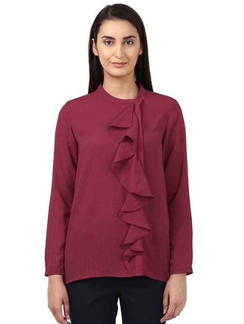 ruffle detail solid top  - 17502942 - Very Small Image - 1