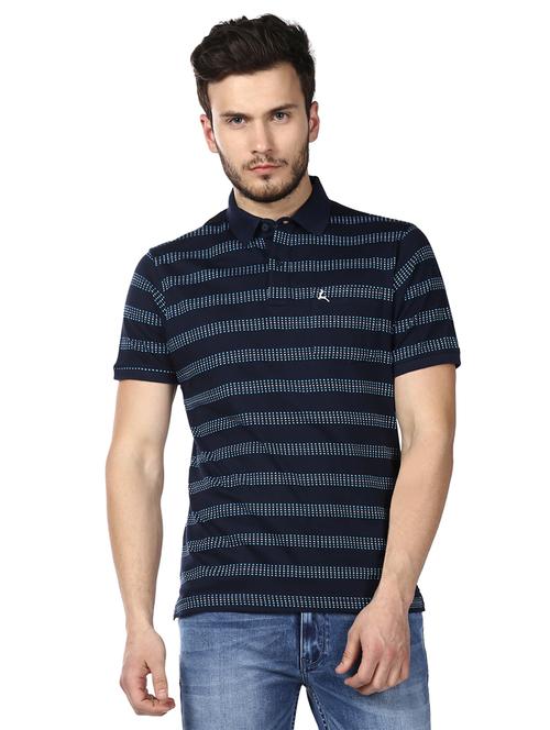 blue striped polo t-shirt  - 17503508 - Very Small Image - 1