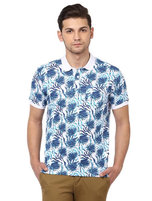 blue printed polo t-shirt  - 17503615 - Very Small Image - 1