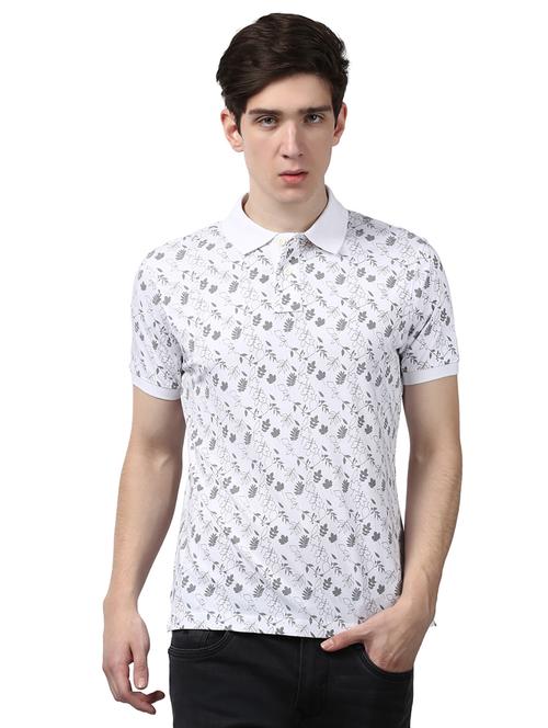 white floral polo t-shirt  - 17503641 - Very Small Image - 1