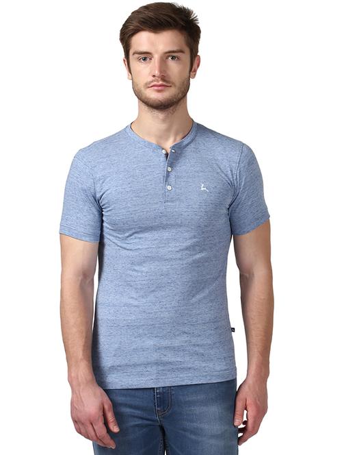 blue solid t-shirt  - 17503744 - Very Small Image - 1