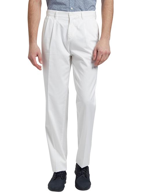 white pleated casual trouser - 17503840 - Very Small Image - 1
