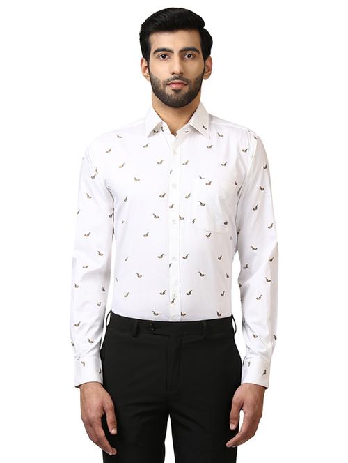 white printed formal shirt - 17506160 - Very Small Image - 1