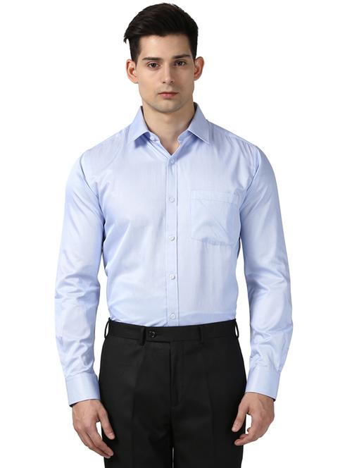 light blue self design formal shirt - 17506260 - Very Small Image - 1