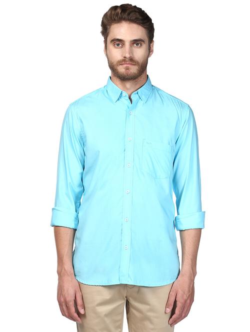 blue solid casual shirt - 17506438 - Very Small Image - 1
