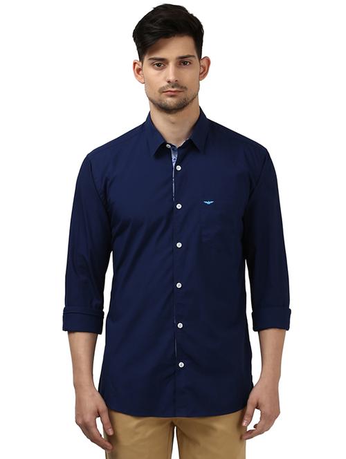 blue cotton casual shirt - 17506738 - Very Small Image - 1