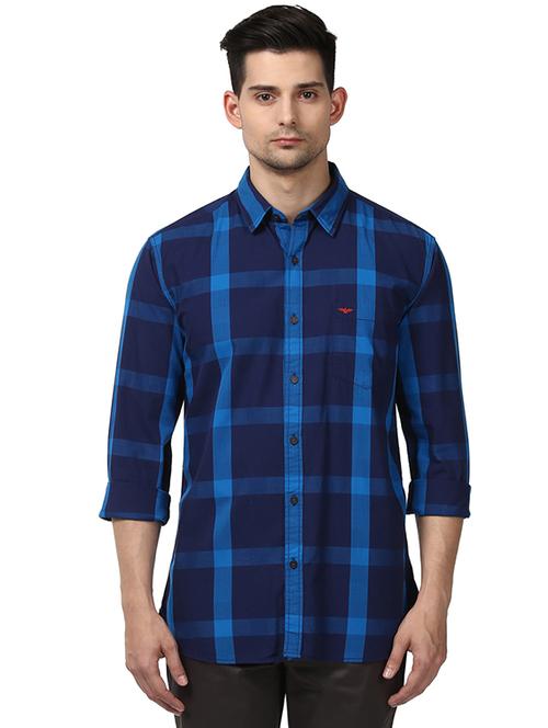 blue checkered casual shirt - 17506750 - Very Small Image - 1