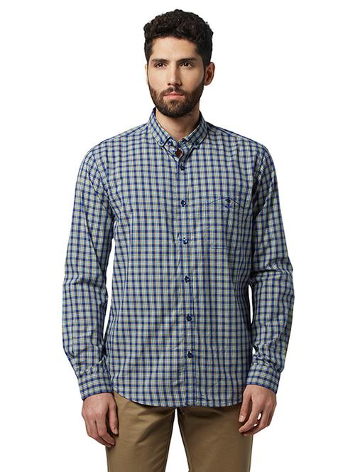 blue checkered casual shirt - 17506839 - Very Small Image - 1