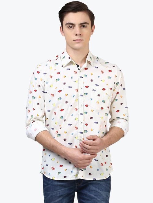 white printed casual shirt  - 17506981 - Very Small Image - 1