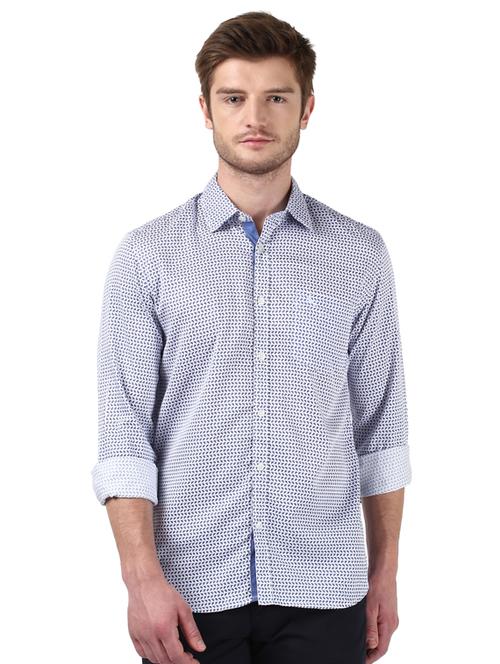 blue printed casual shirt - 17506993 - Very Small Image - 1