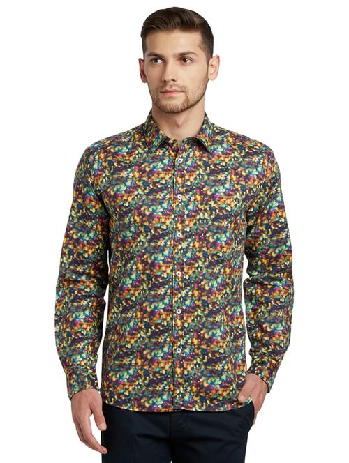 blue printed casual shirt - 17507133 - Very Small Image - 1