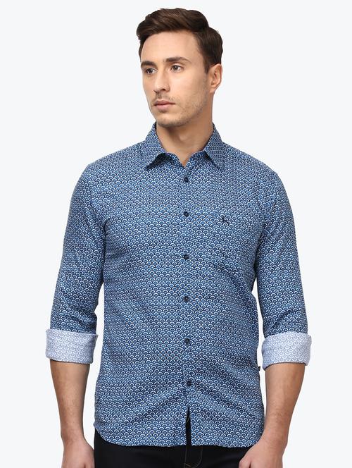 blue printed casual shirt - 17507284 - Very Small Image - 1