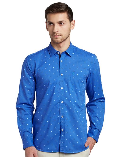 blue self design casual shirt - 17507304 - Very Small Image - 1