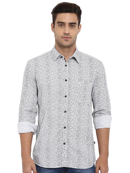 white printed casual shirt - 17507346 - Very Small Image - 1