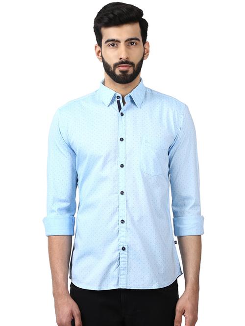 light blue printed casual shirt - 17507465 - Very Small Image - 1