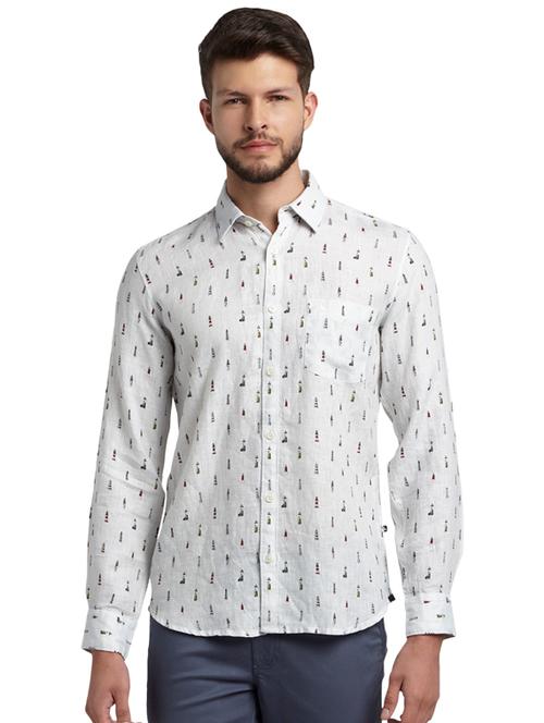 white printed casual shirt - 17507504 - Very Small Image - 1