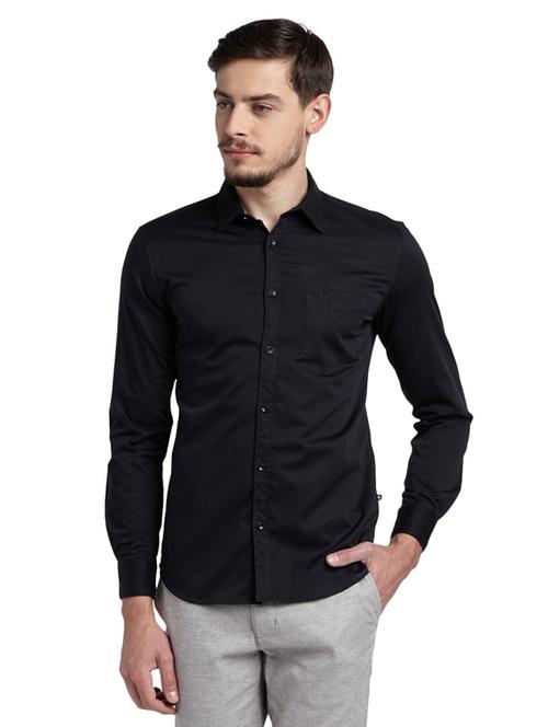 black solid casual shirt - 17507646 - Very Small Image - 1