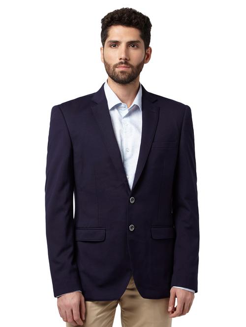 navy blue single breasted formal blazer - 17507778 - Very Small Image - 1