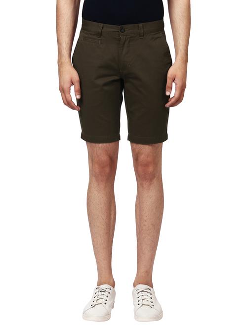 olive green solid chino shorts - 17507928 - Very Small Image - 1