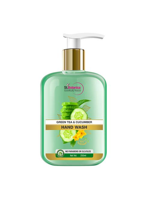 stbotanica green tea and cucumber hand wash, no parabens, sls, 250ml - with shea butter - 17508499 - Very Small Image - 1