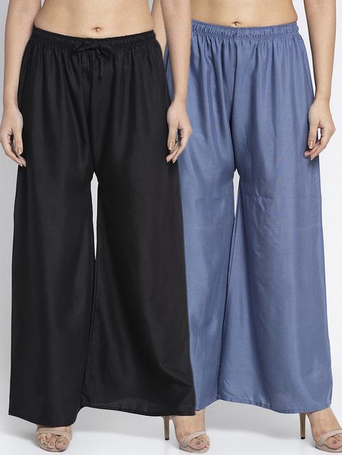 multi colored rayon combos palazzo - 17509291 - Very Small Image - 1