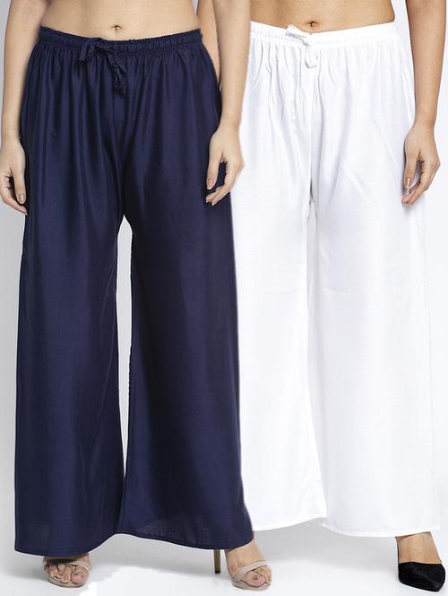 multi colored rayon combos palazzo - 17509323 - Very Small Image - 1