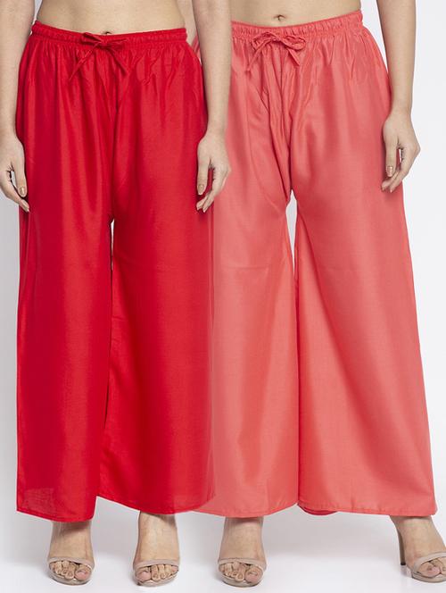 multi colored rayon combos palazzo - 17509341 - Very Small Image - 1