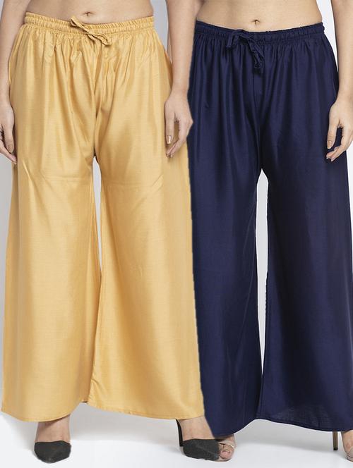 multi colored rayon combos palazzo - 17509431 - Very Small Image - 1