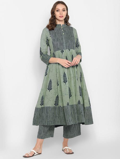 block print kurta palazzo set - 17509644 - Very Small Image - 1