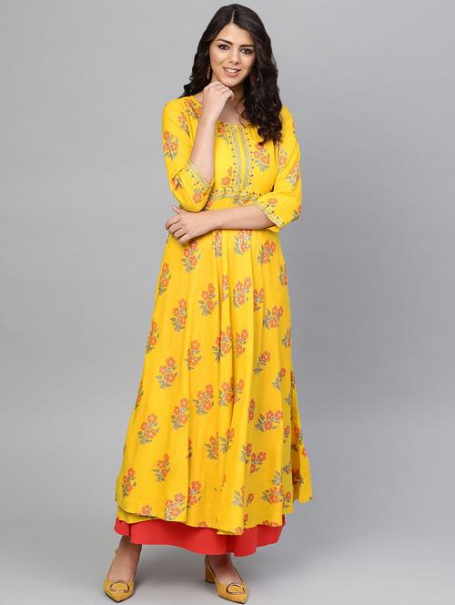 floral anarkali kurta - 17509667 - Very Small Image - 1