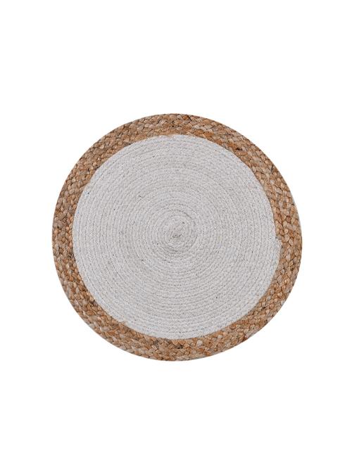 kds beautiful cotton and jute place mat for dinning table size(15x15 inches) (pack of 2)white - 17509712 - Very Small Image - 1